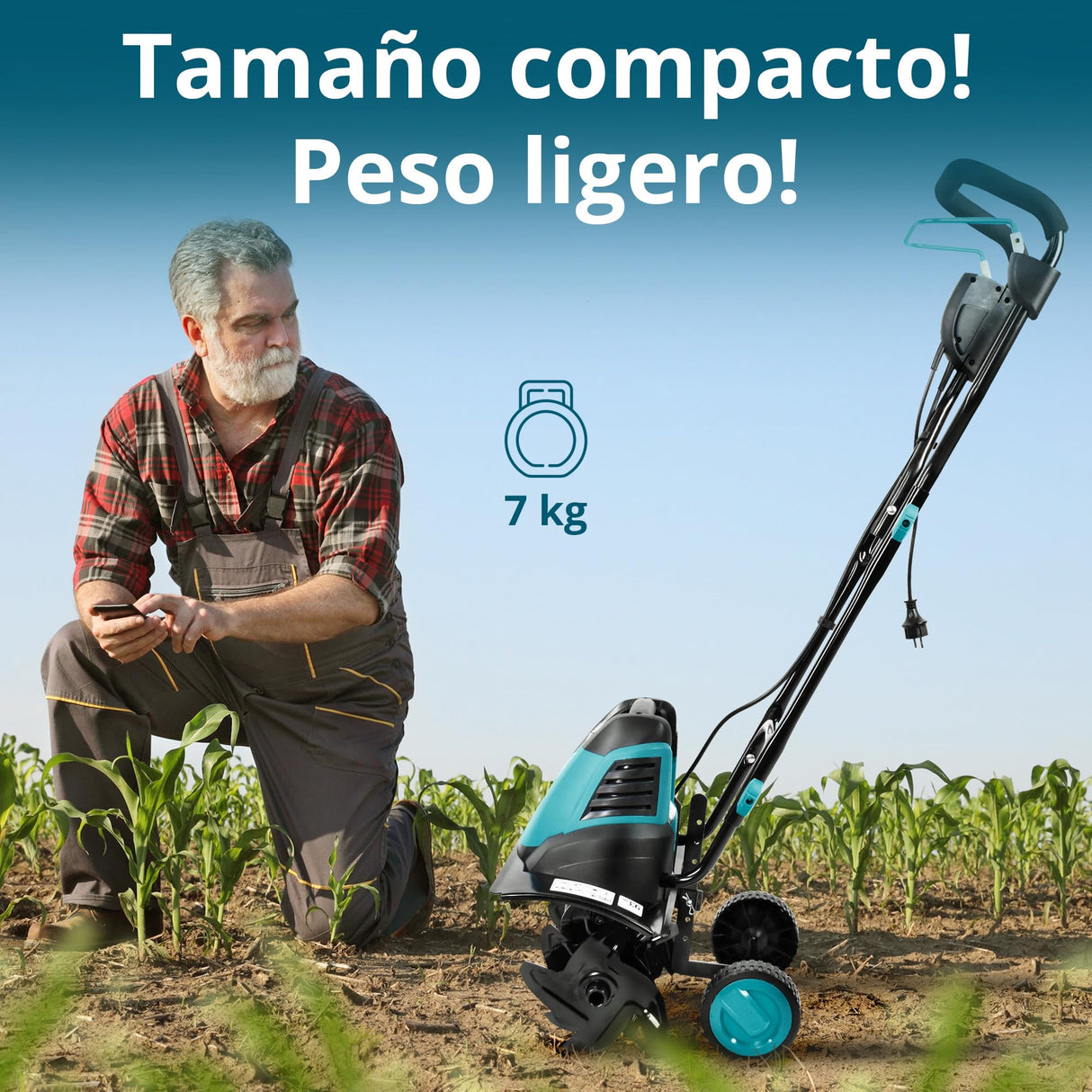 Könner & Söhn KS 1500 T E - Azada eléctrica de acero de 23 cm, ancho de trabajo de 40 cm, profundidad de trabajo de 23 cm, 1500 W, 230 V, fresadora de jardín para parcelas de patio, flores y parterres