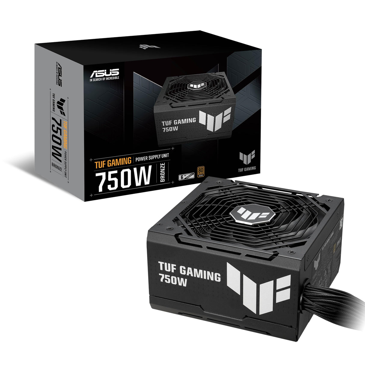 ASUS TUF-GAMING-750B - Fuente de alimentación 750W Bronze (80 Plus Bronze, Grado Militar, Doble rodamiento de Bolas, Revestimiento PCB, Axial-Tech, tecnología 0db, Cables apantallados) Negro