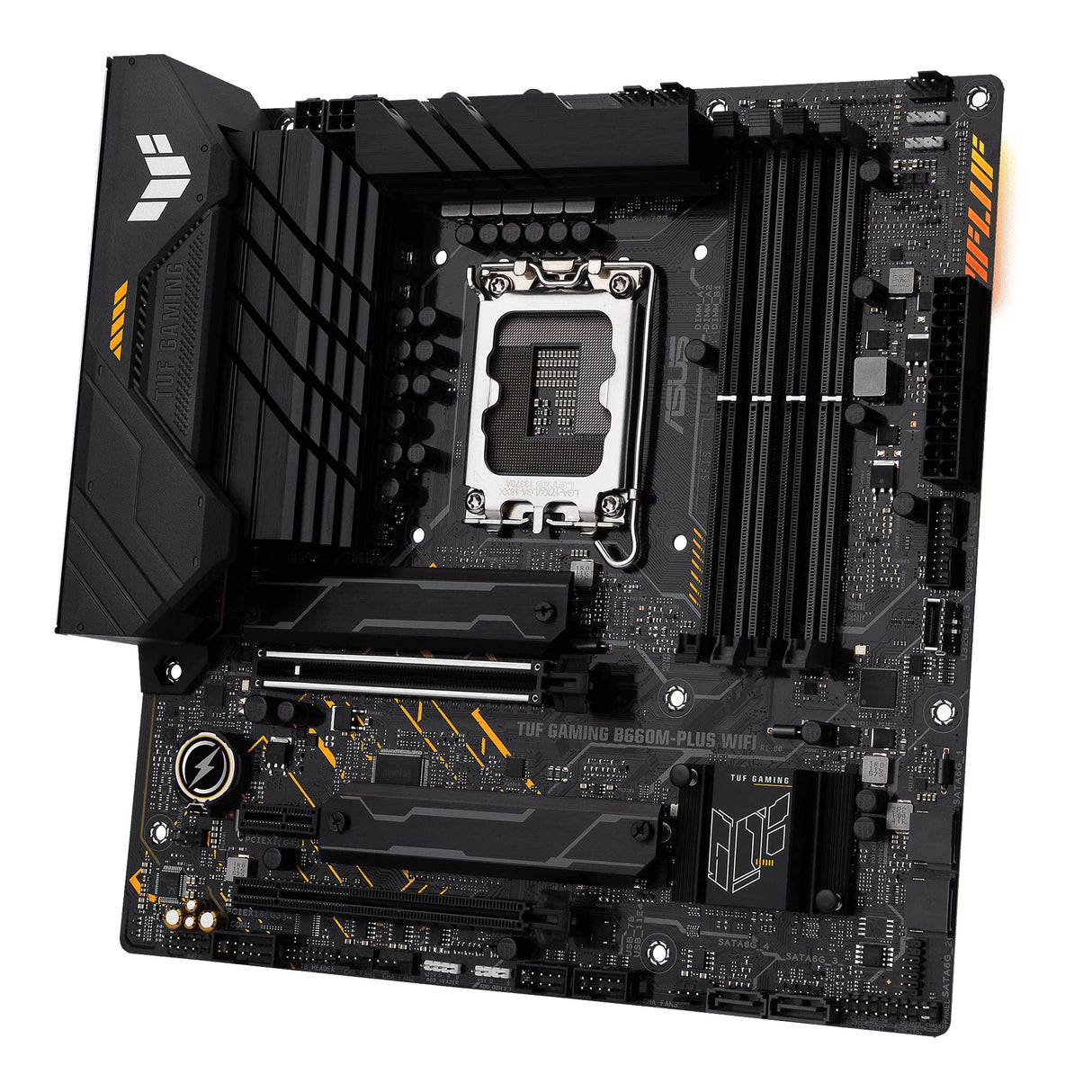 ASUS TUF Gaming B660M-PLUS WiFi - Placa Base Intel B660 (LGA 1700) mATX (VRM de 10+1 Fases, PCIe 5.0, DDR5, M.2 PCIe 4.0, Wi-Fi 6, 2.5Gb Ethernet, USB 3.2 Gen. 2x2 Tipo C, Aura Sync)