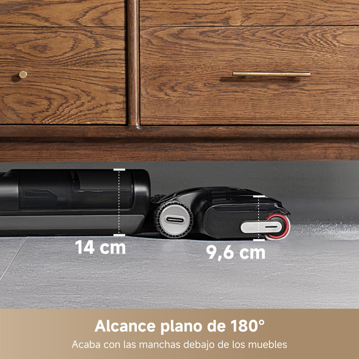 Dreame H12 Pro FlexReach Aspirador en Seco y Húmedo, Alcance Plano de 180°, Secado Durante 5 Min, 18 kPa de Succión, Lavado en Caliente a 90 °C, Limpieza de Borde a Borde, Limpieza de 50 Minutos