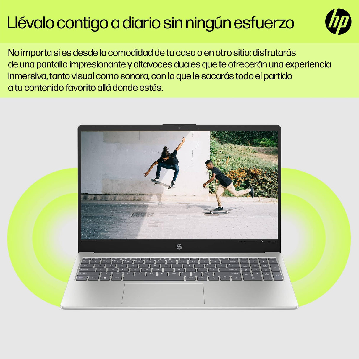 HP 15-fd2012ns - Ordenador portátil de 15.6" FHD (Intel Ultra 7-255U, 32GB RAM, 1TB SSD, Intel Iris Xe Graphics, Sin Sistema operativo) Plata y Azul - Teclado QWERTY Español