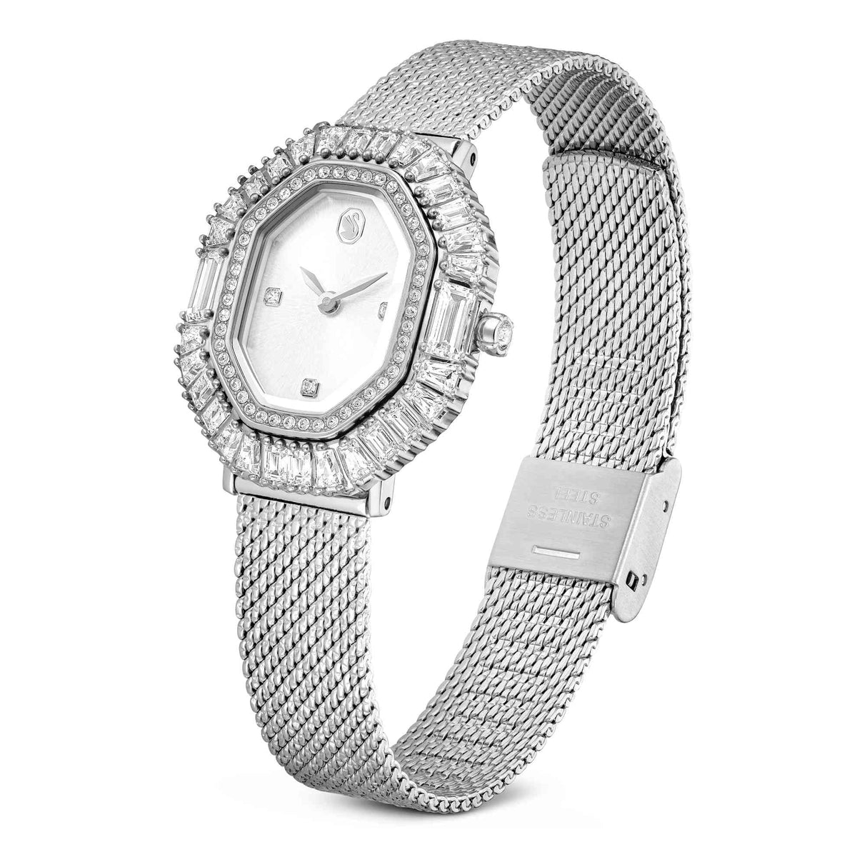Swarovski Reloj Matrix Octagon, Brazalete de Metal, Tono Plateado, Acero Inoxidable