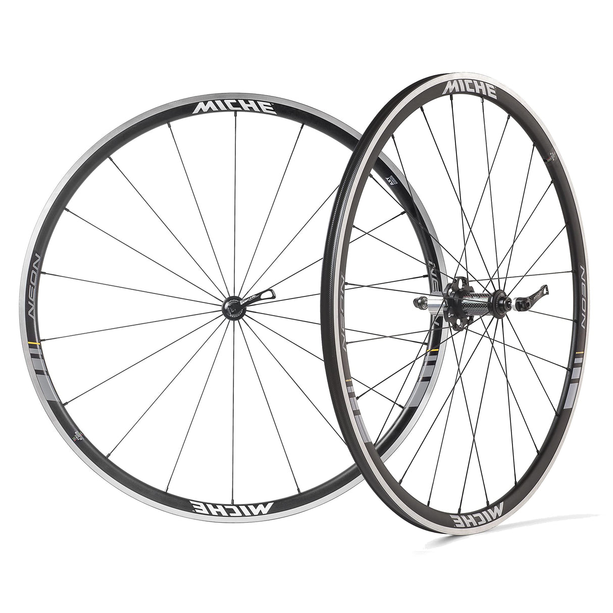 Miche Neon Clincher Juego de Ruedas de Carretera, Unisex, Negro, Shimano Freehub