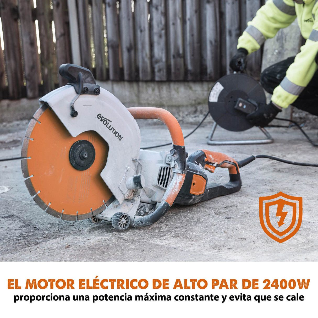 Evolution Power Tools - Sierra para hormigón de 300 mm R300DCT+ motor de 2400 W, sin gasolina, corte de 115 mm, incl. hoja de diamante prémium, tronzadora