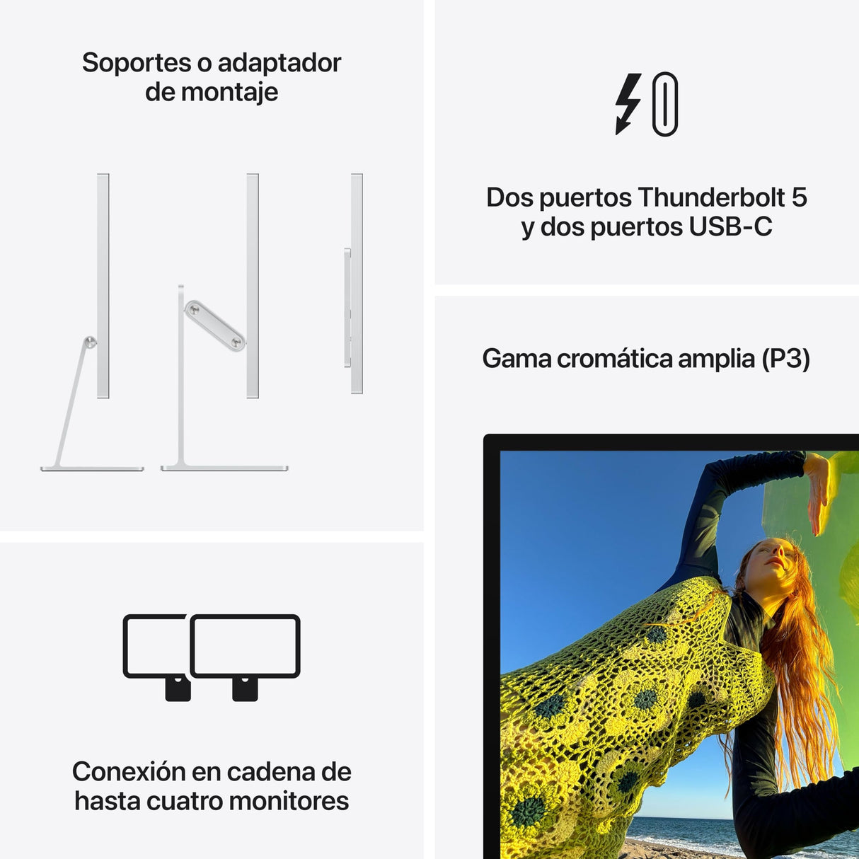 Apple Studio Display: Vidrio estándar, Soporte con inclinación Ajustable