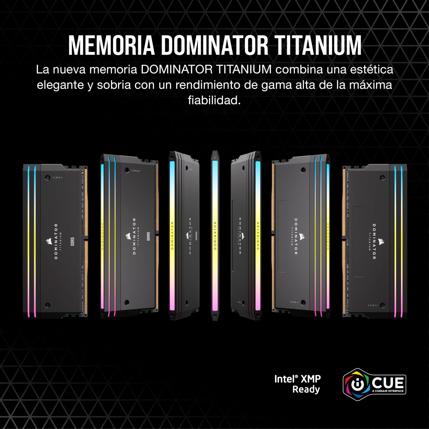 Memoria RAM CORSAIR Dominator Titanium RGB DDR5 96GB (4x24GB) 6400MHz CL32 Compatible con Intel XMP iCUE - Negro (CMP96GX5M4B6400C32)