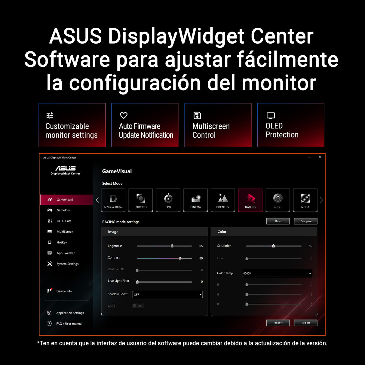 ROG Strix OLED XG27ACDMS - Monitor Gaming de 27", QD-OLED de 1440p, 280Hz, 0,03ms, disipador, Neo Proximity Sensor, Brillo Uniforme, G-Sync, 99% DCI-P3 y DisplayWidget Center