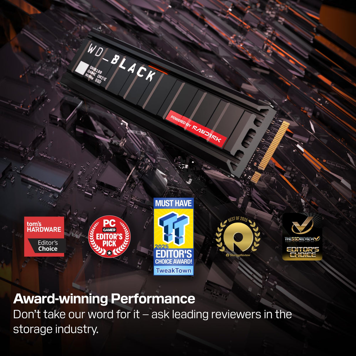 WD Black SN8100 NVMe SSD con disipador de Calor de 8 TB (velocidades de Lectura secuenciales de hasta 14 900 MB/s, PCIe Gen 5, hasta 4,800 TBW, SANDISK TLC 3D CBA NAND Technology)