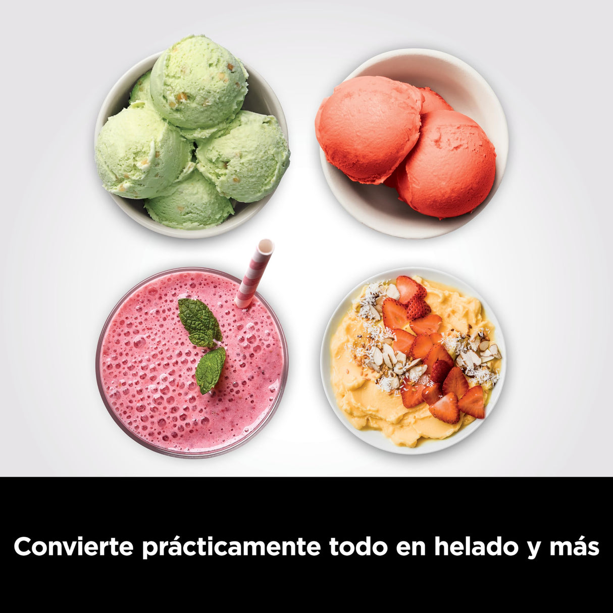 Ninja CREAMi Heladera multifunción, 1,4 l de capacidad, 3 tarrinas, 7 programas, Helado, Gelato, Sorbete, Smoothie bowl, Batido y más, en negro y plata, NC300EU