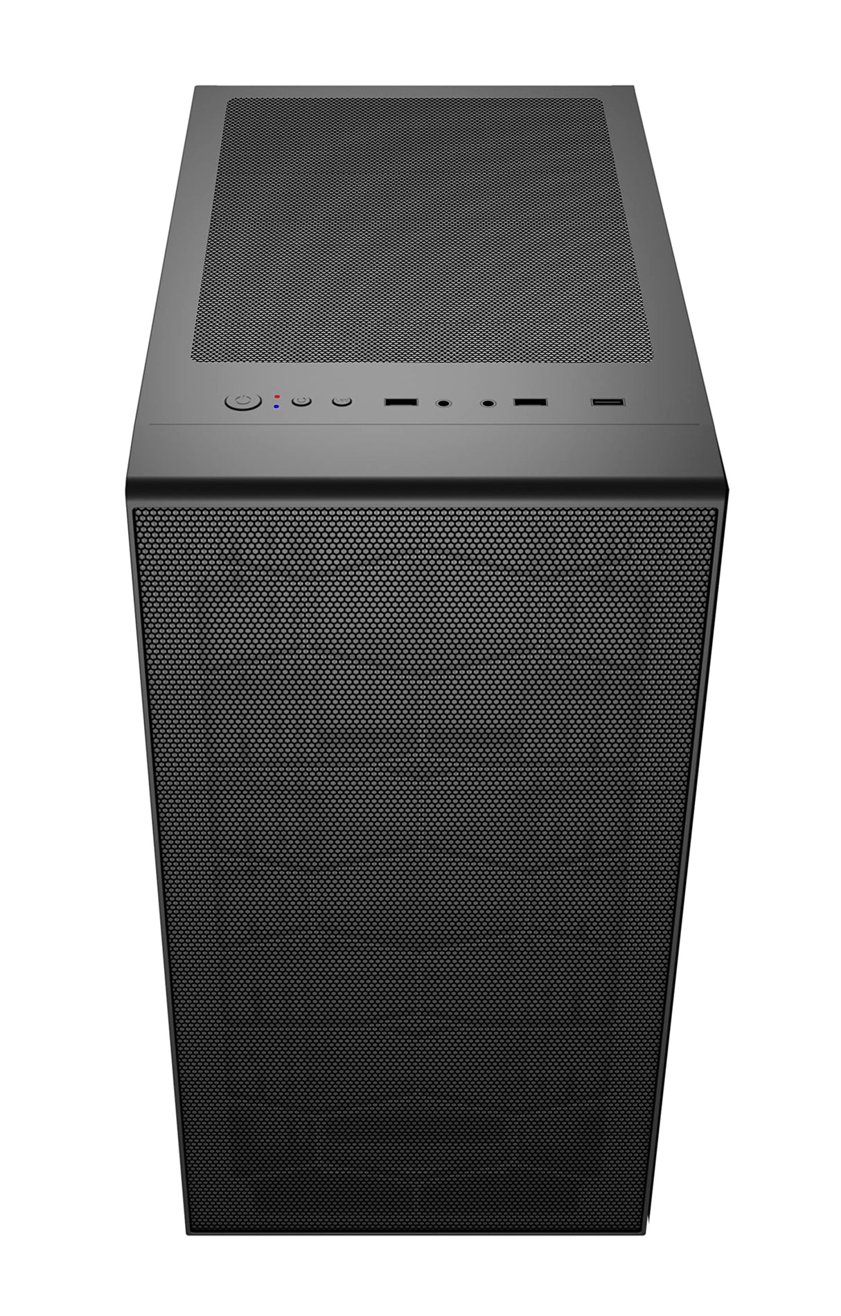 SaharaGaming P44 - Carcasa de Malla Negra y Vidrio Templado sin Ventilador ni concentrador, Compatible con E-ATX, ATX, Micro-ATX e ITX