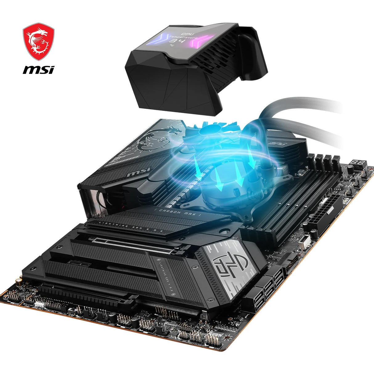 MSI CPU MPG CORELIQUID D240 con refrigeración líquida de 60 mm, 2 ventiladores ARGB de 120 mm, tubos antievaporación y refrigeración GI, compatible con enchufes AMD e Intel