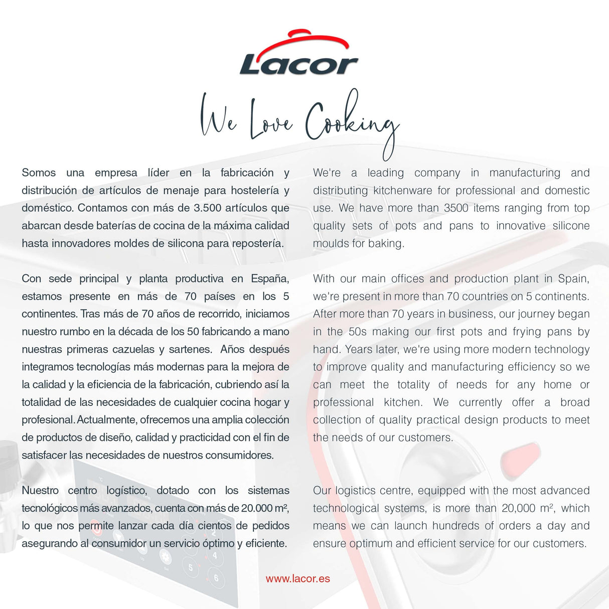 Lacor - 69492 - Cocedor de Baja Temperatura Sous Vide Profesional que permite cocinar los alimentos envasados al vacío de Acero Inoxidable, Cierre Hermético, Medidas 62,5x36x30 cm, Gris