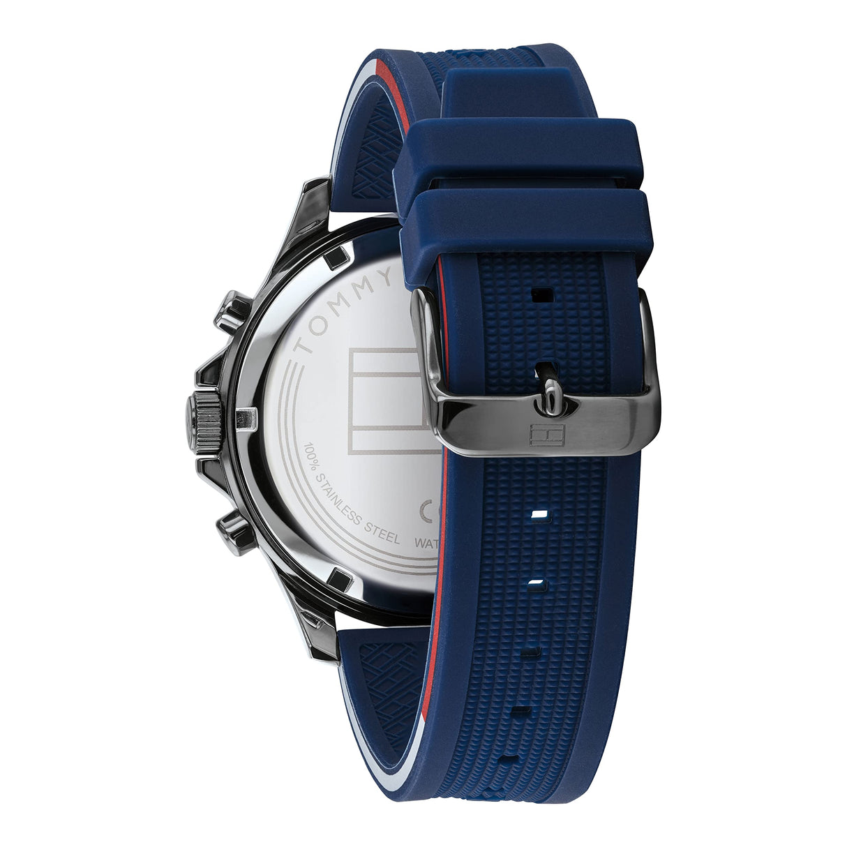 Tommy Hilfiger Reloj Analógico de Cuarzo Multifunción para Hombre con Correa de Silicona Azul Marina - 1791721