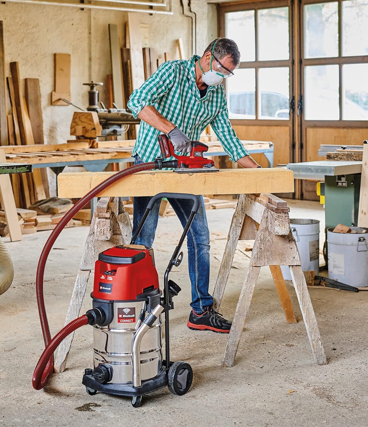 Einhell Professional Aspirador de seco-húmedo con batería TP-VC 36730 S Auto-Solo Power X-Change (iones de litio, 36 V, función de conectividad, función ECO/BOOST, sin batería ni cargador)