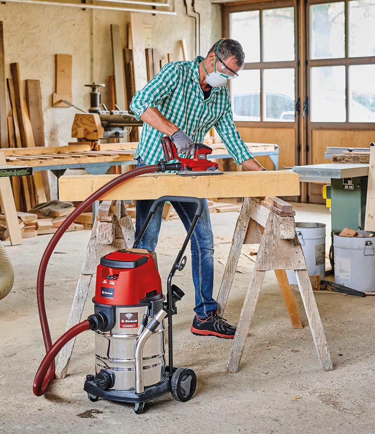 Einhell Professional Aspirador de seco-húmedo con batería TP-VC 36730 S Auto-Solo Power X-Change (iones de litio, 36 V, función de conectividad, función ECO/BOOST, sin batería ni cargador)