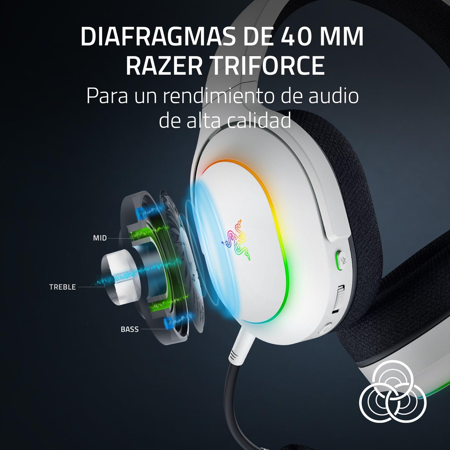 Razer Barracuda X Chroma - Auriculares inalámbricos para Juegos multiplataforma con 6 Zonas Chroma RGB (SmartSwitch Hyperspeed y Bluetooth, Altavoces de 40mm, micrófono Desmontable) Blanco
