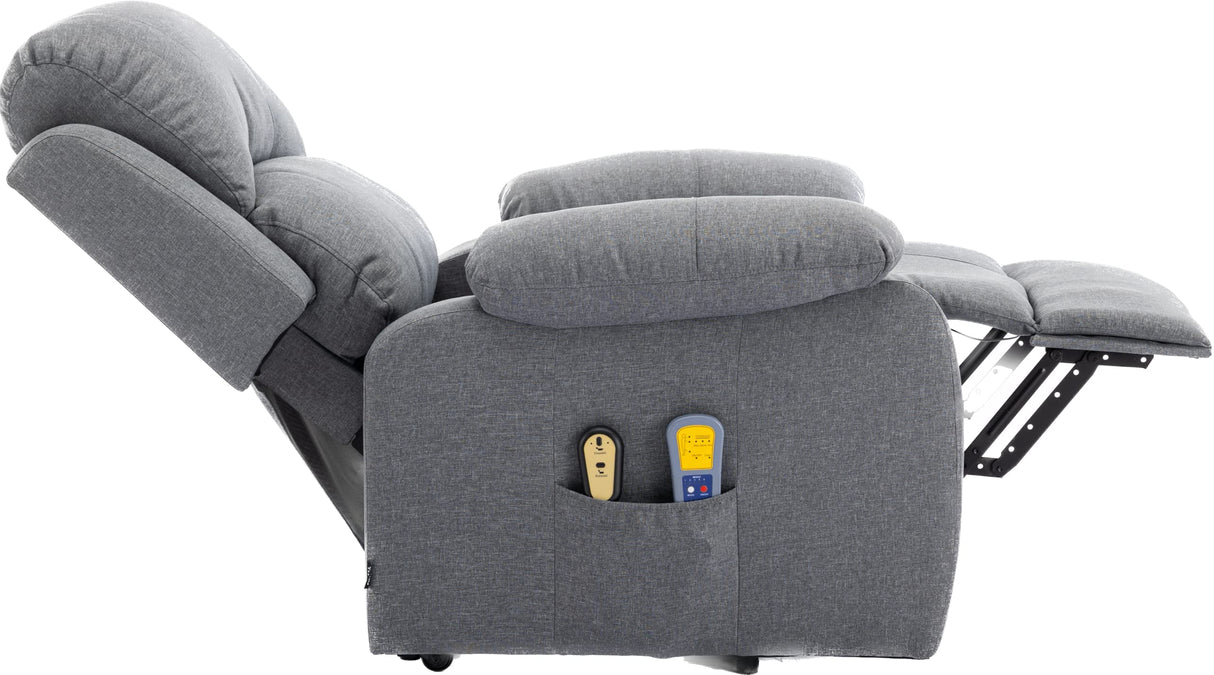Astan Hogar Sillón Relax con Función Auto-Ayuda (Levanta Personas), Reclinación Eléctrica, Masaje Y Termoterapia, Modelo Ramón AH-AR30920GR