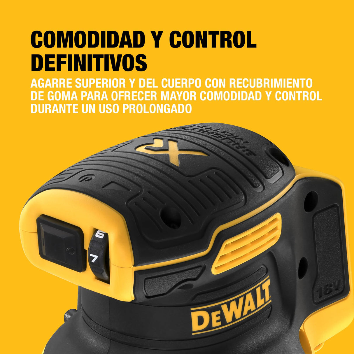 DEWALT Lijadora sin escobillas de 125 mm, 18V XR, Sin batería ni cargador, DCW210N-XJ