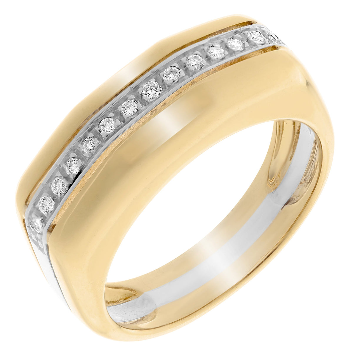 Orphelia Jewelry - Anillo de oro amarillo de 18 quilates con diamante (.15), talla 20 (19,1 mm)