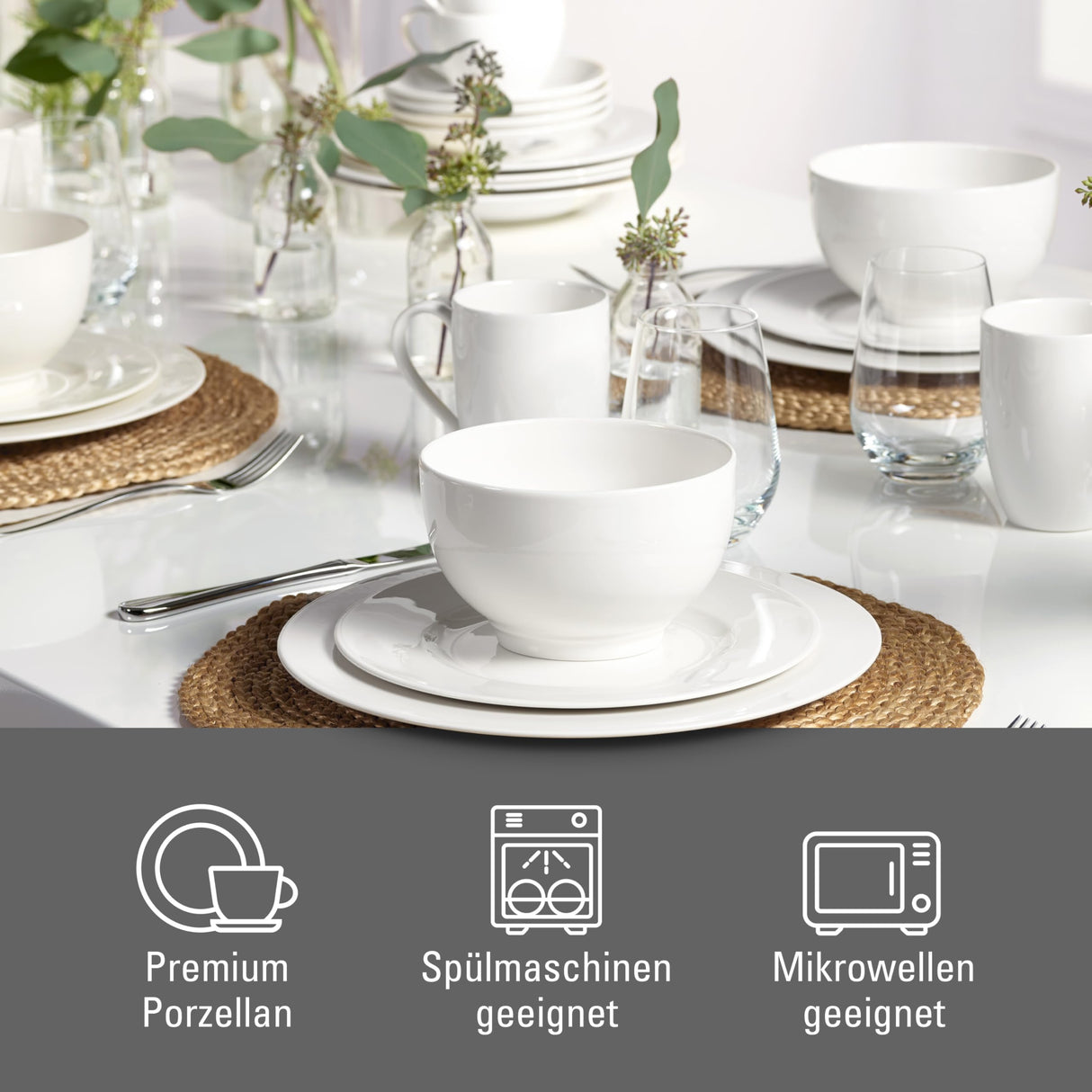vivo - Villeroy & Boch Group Basic White set de café, 18 piezas CE