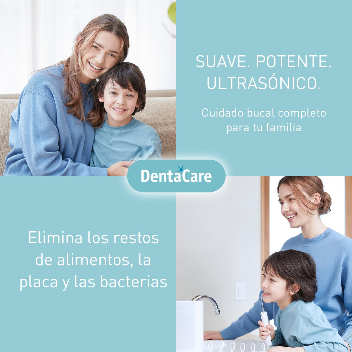 Panasonic EW1614AW503-PACK Family Irrigator Oral Dental, Chorro Ultrasónico, Modo Infantil, 10 Ajustes de Presión, IPX7, Ortodoncia, 5 boquillas, alimentado por Red Eléctrica, Blanco