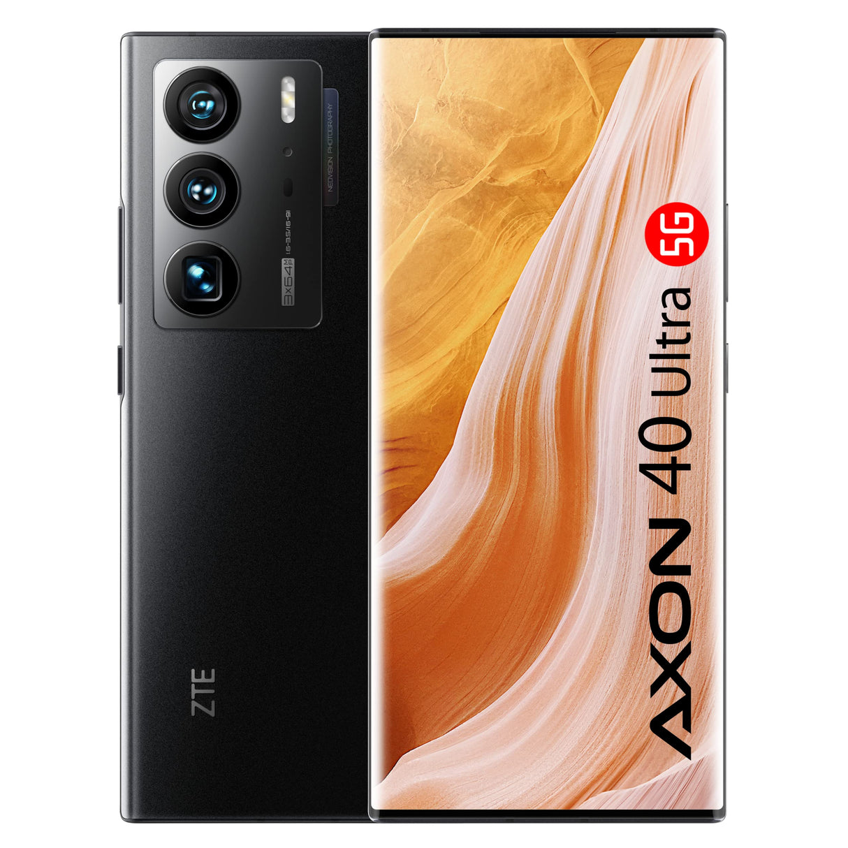 ZTE Axon 40 Ultra - Smartphone, 5G, Cámara Under-Display, 8GB RAM+128GB, Triple cámara 64MP, Snapdragon 8 Gen1, Pantalla 6.8'' AMOLED 120 Hz, Batería 5000mAh, Carga rápida 65W, NFC, Negro