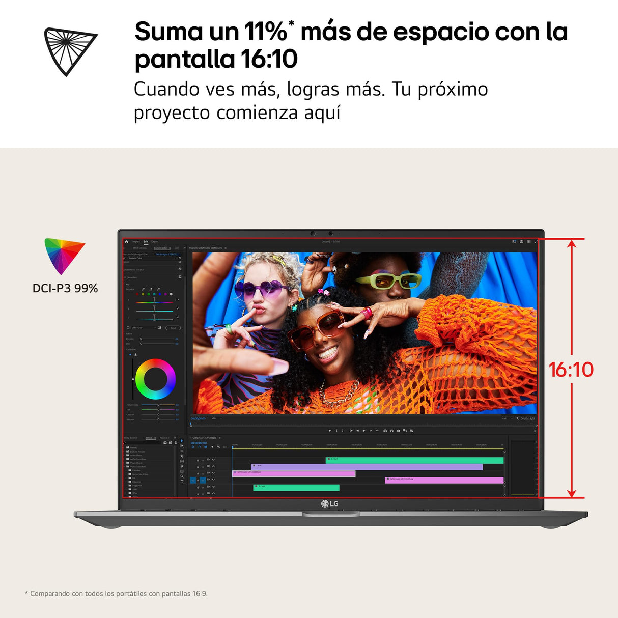 LG gram Pro 16Z90TR-E.AD88B Portátil 16", Windows 11, Intel Core Ultra7 255H, 32GB RAM, 1TB SSD, NVIDIA RTX5050, Pantalla IPS, (2560x1600), 1.360 g, 27 Horas, Negro