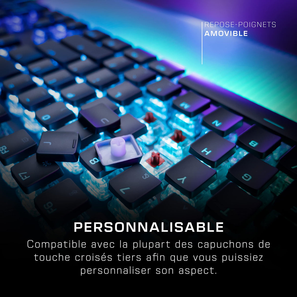 ROCCAT Vulcan II MAX - Teclado de Juego óptico y mecánico para PC, Teclas retroiluminadas RGB Personalizables, reposamuñecas, interruptores Titan II, Placa de Aluminio, Negro