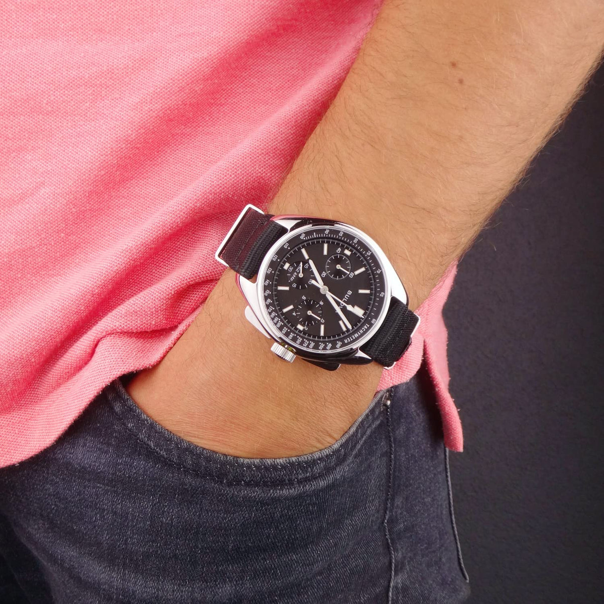 Bulova Reloj Cronógrafo para Hombres de Cuarzo con Correa en Nylon 96A225
