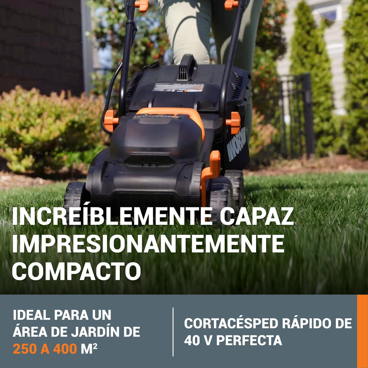 WORX WG779E.1 Cortacésped 34cm 40V (220V) 4.0Ah, Negro