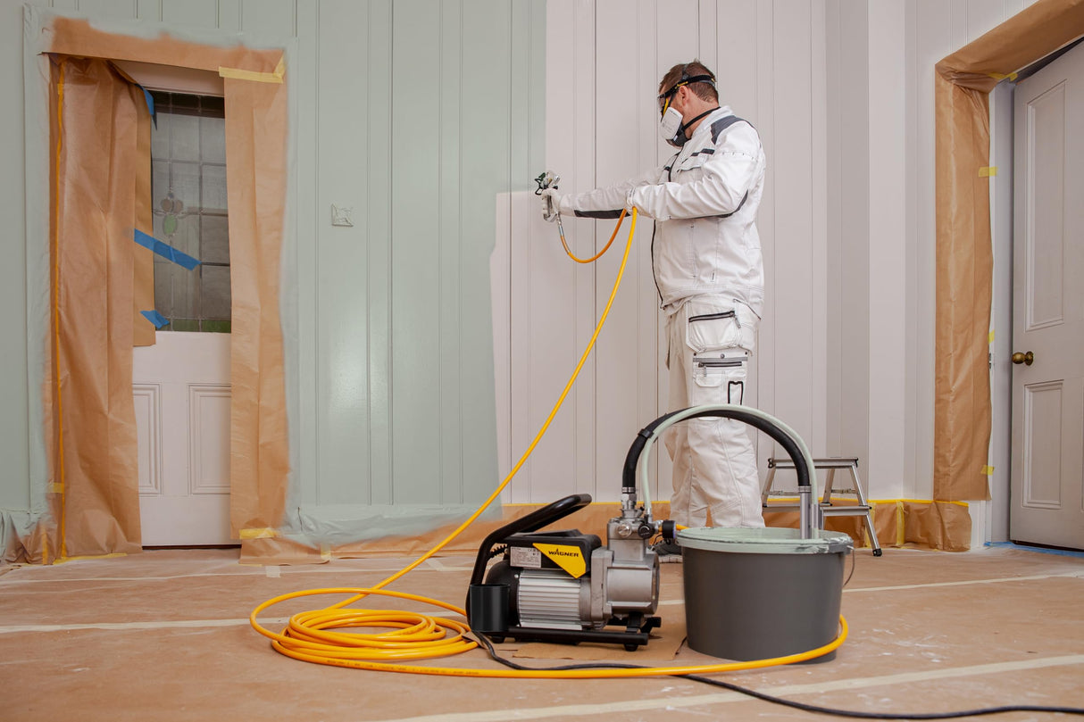 WAGNER Bomba de membrana SuperFinish 21 Pro Airless HEA - para dispositivos básicos Airless con tecnología HEA, Caudal max. 2,1 l/min, Manguera alta AP DN6, 15 m
