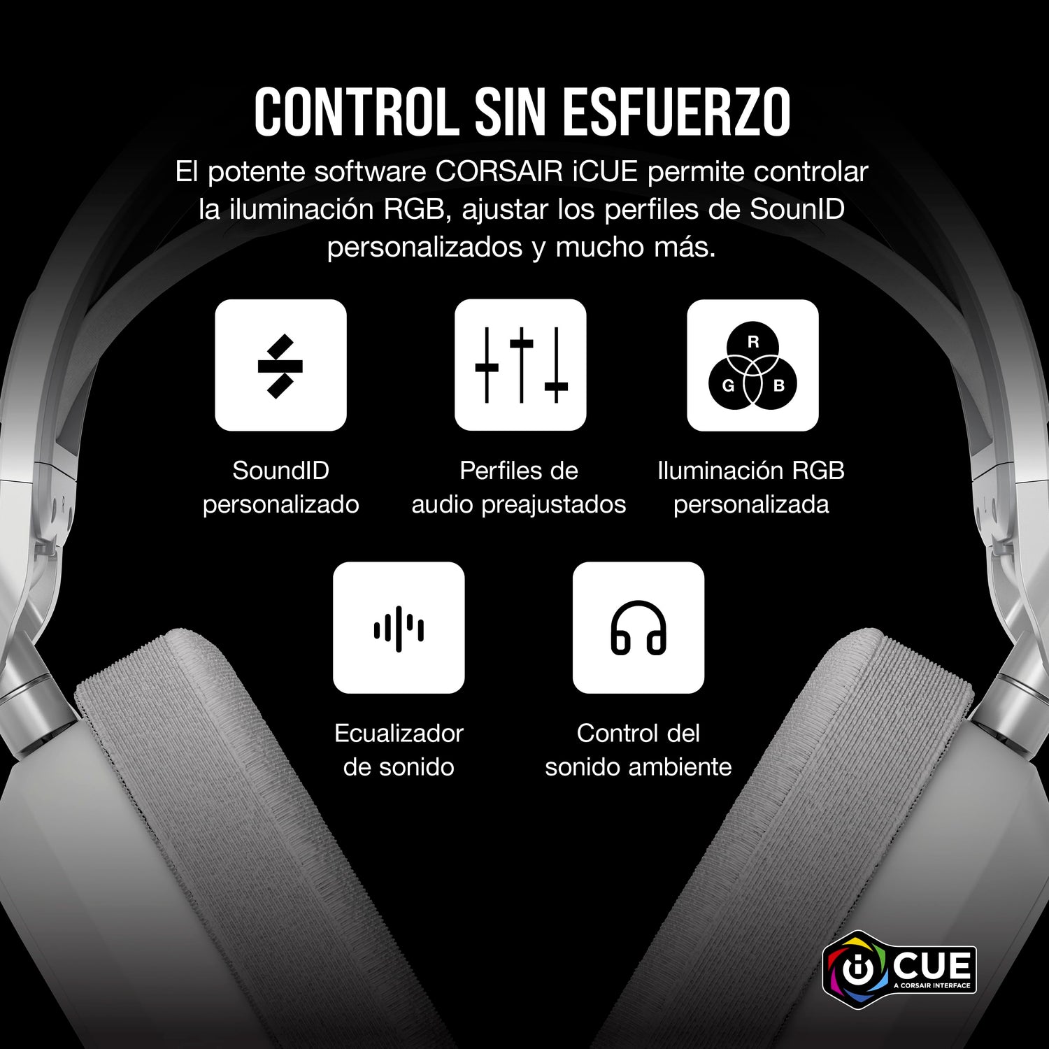 Corsair HS80 MAX Wireless Auriculares para Juegos Multiplataforma con Bluetooth – Dolby Atmos – Micrófono de Calidad Broadcast – Compatible con iCUE – PC, Mac, PS5, PS4, Switch, Móvil – Blanco