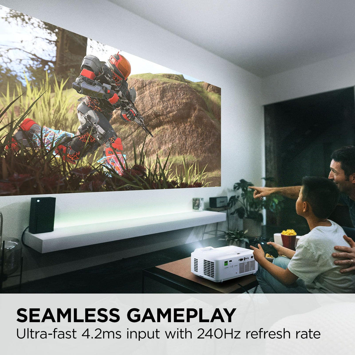 ViewSonic LX700-4K Proyector láser 4K, diseñado para Juegos Xbox y Cine en casa, Pantalla de 300 Pulgadas, 3500 lúmenes, HDR, HDMI/USB