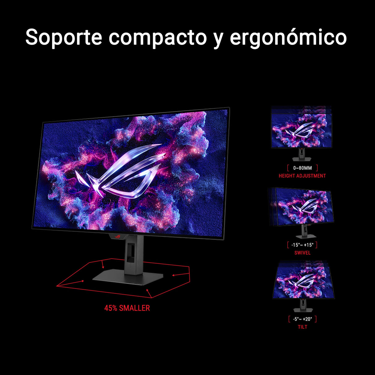 ROG Strix OLED XG32UCWG - Monitor OLED TrueBlack Glossy de 32" y 4K, Modo Dual (4K a 165Hz, FHD a 330Hz), 0,03ms, Care Pro, Neo Proximity Sensor, VESA DisplayHDR 400, USB-C, HDMI 2.1