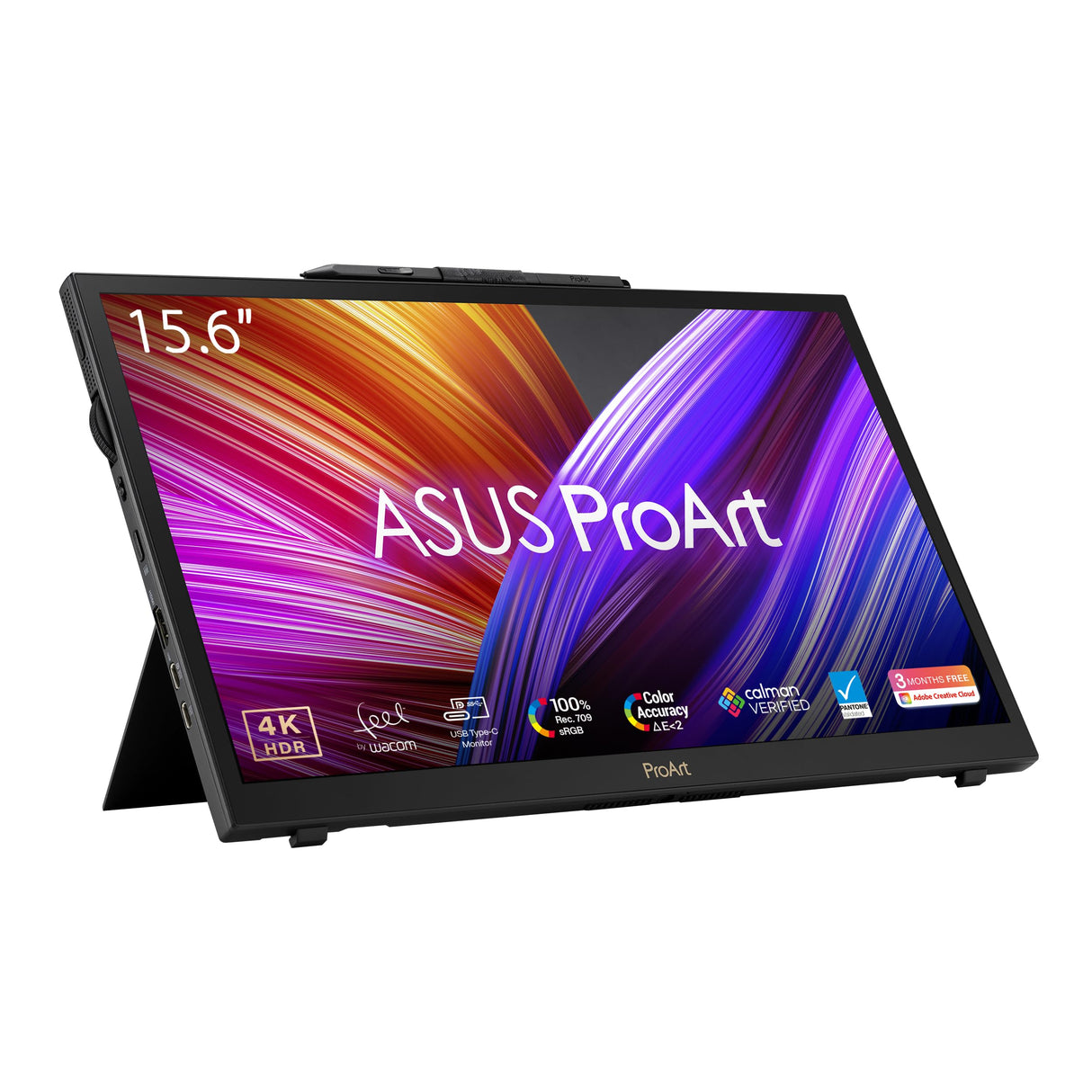 ASUS ProArt PA169CDV Pen Display Monitor, 15,6', IPS, 4K UHD, WACOM EMR, 100% sRGB, Verificado por Calman, Validado por Pantone, USB-C, 10 Puntos táctiles, Dial, Panel de Control