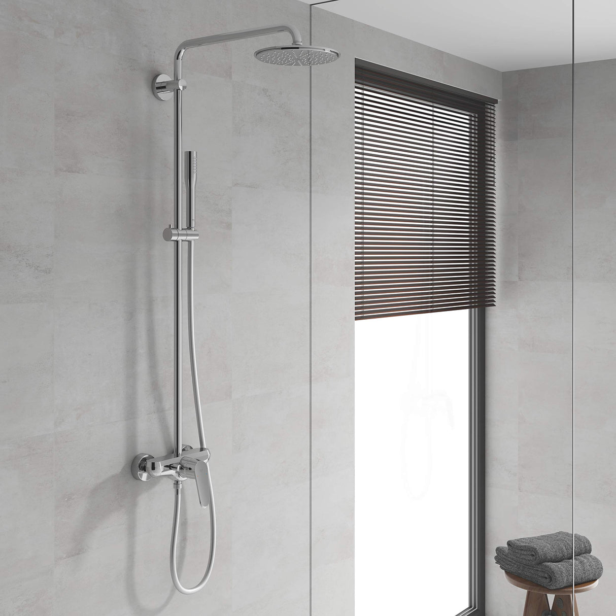 Grohe 23 058 003 Sistema de Ducha con Monomando, Cromo (Chrome), 210 mm