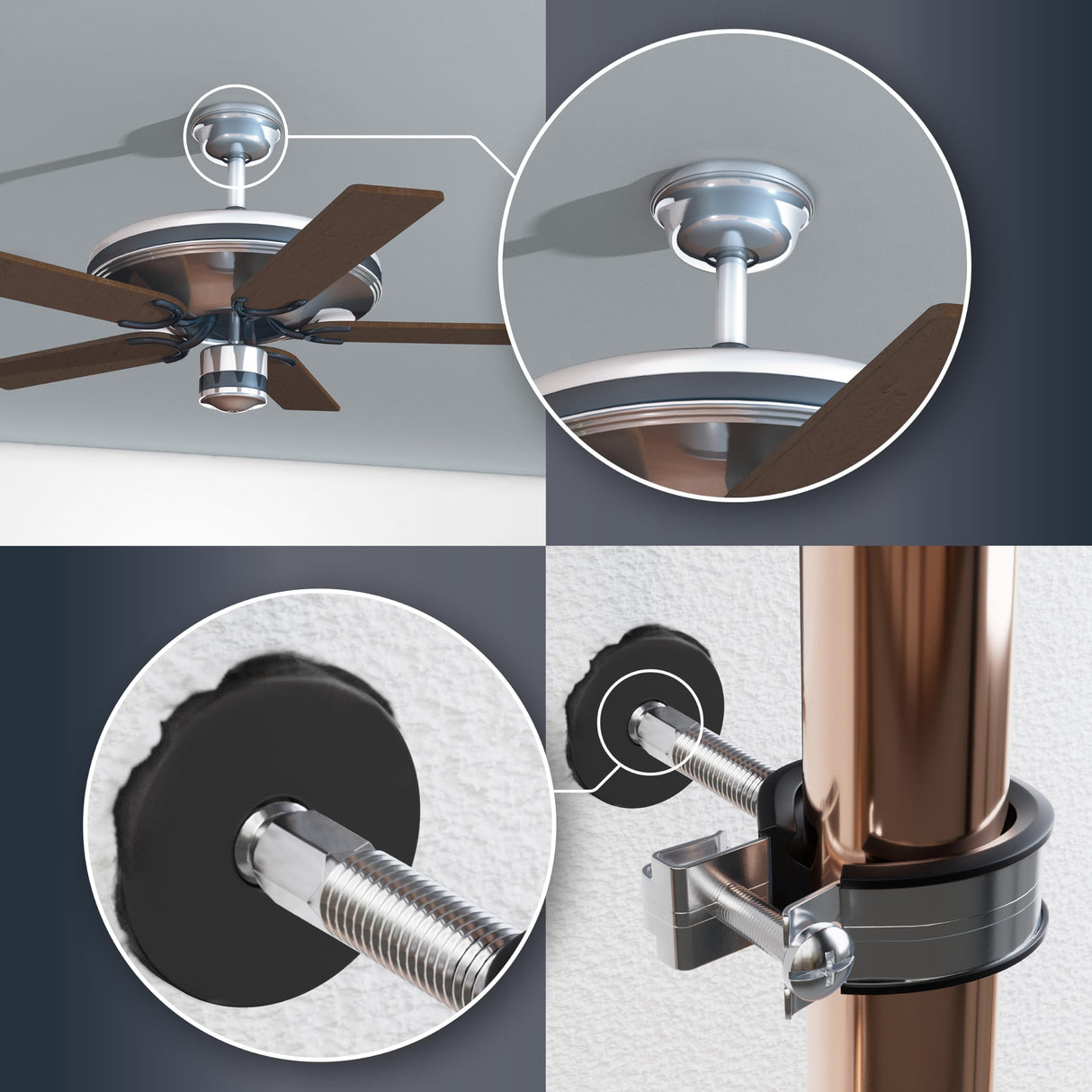 TOX tacos insonorizantes con collar Sonic KB 10/30, tacos insonorizantes con revestimiento de goma, para subestructuras y construcciones insonorizantes, 100 unidades por caja, 018100102