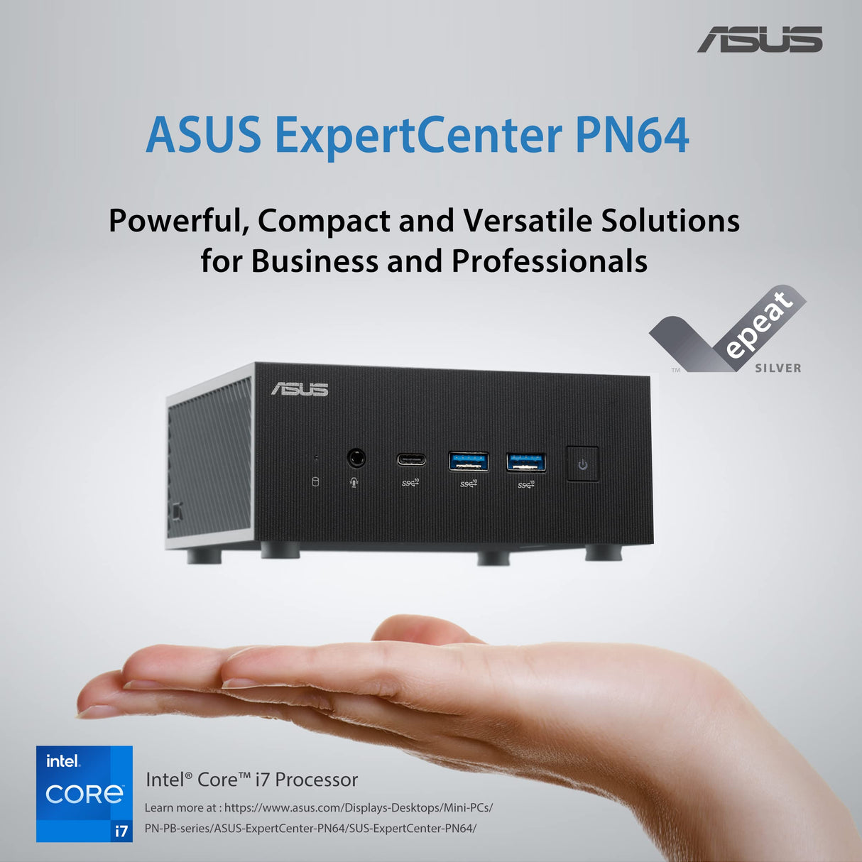 ASUS ExpertCenter PN64-S7013MD - Mini PC (procesador Intel Core i7-12700H, gráficos Intel Iris XE, 16 GB DDR5 RAM, 512 GB M.2 NVMe PCIe 4.0 SSD, WiFi 6E)