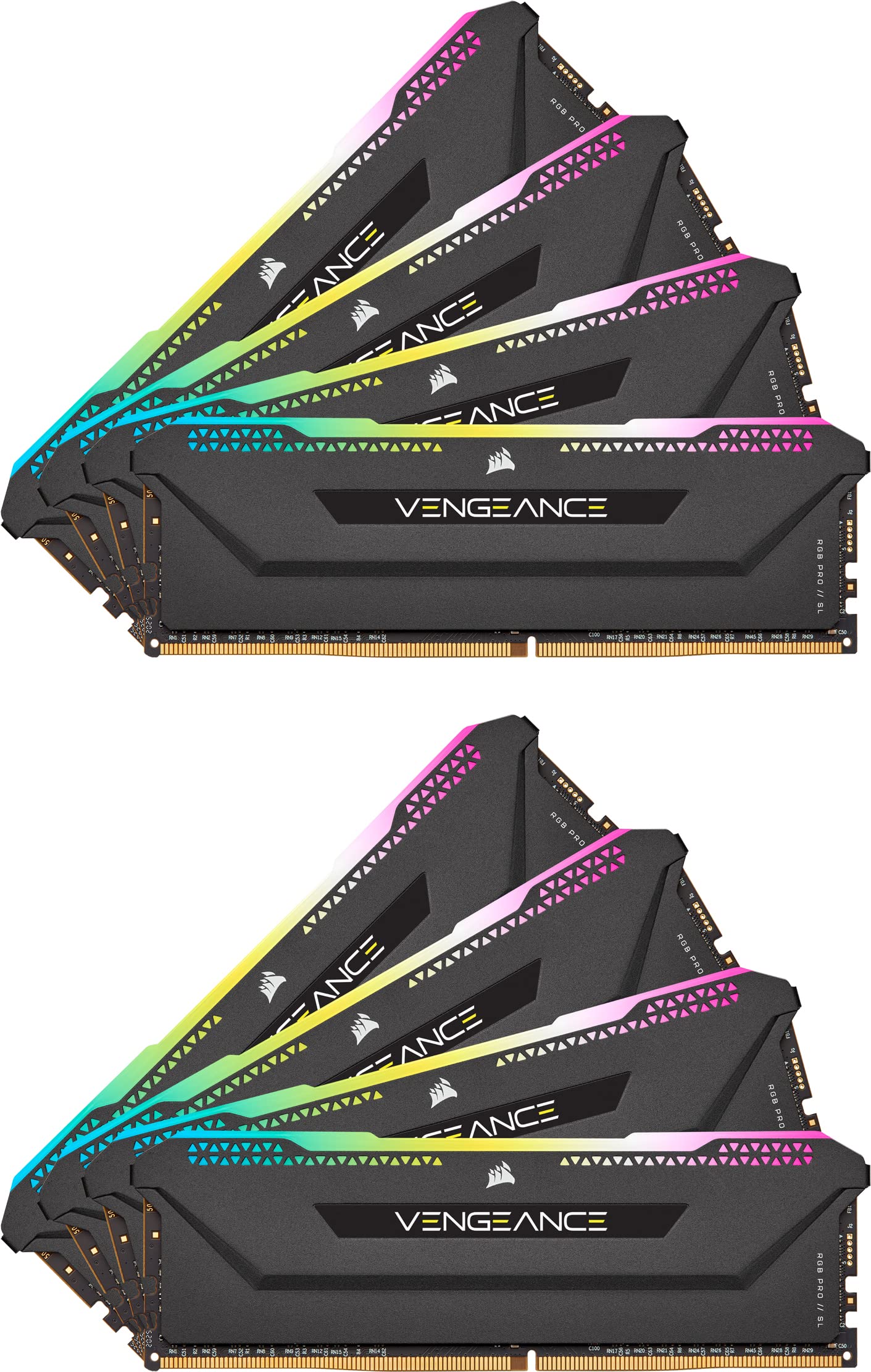 Corsair Vengeance RGB Pro SL 256 GB (8x32 GB) DDR4 3200MHz (PC4-25600) C16 Módulos de Memoria de Alto Rendimiento – Negro