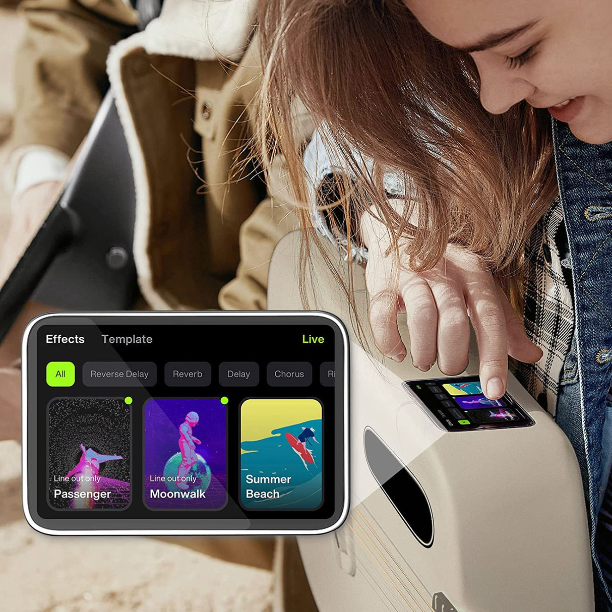 LAVA ME 3 Smart Guitarra 38 Pulgadas Guitarra Acústica de fibra de carbono con afinador, múltiples efectos de rendimiento, adecuada para principiantes, adultos (Piano Bag, Oro)