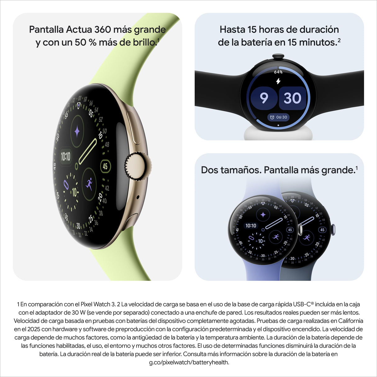 Google Pixel Watch 4 (41 mm) - Smartwatch Android con Seguimiento de la el Estado físico, y la Ayuda de Gemini - Caja de Aluminio en Oro Champagne - Correa Deportiva en Verde Lima - LTE