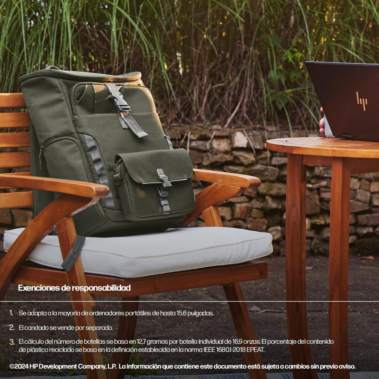 HP Mochila Modular para Portátiles de Hasta 15,6", 3 Productos en 1,Bolsillos Internos y Externos,Compartimentos Acolchados,Resistente al Agua,Correa de Hombro Extraíble,Creada con Material Reciclado