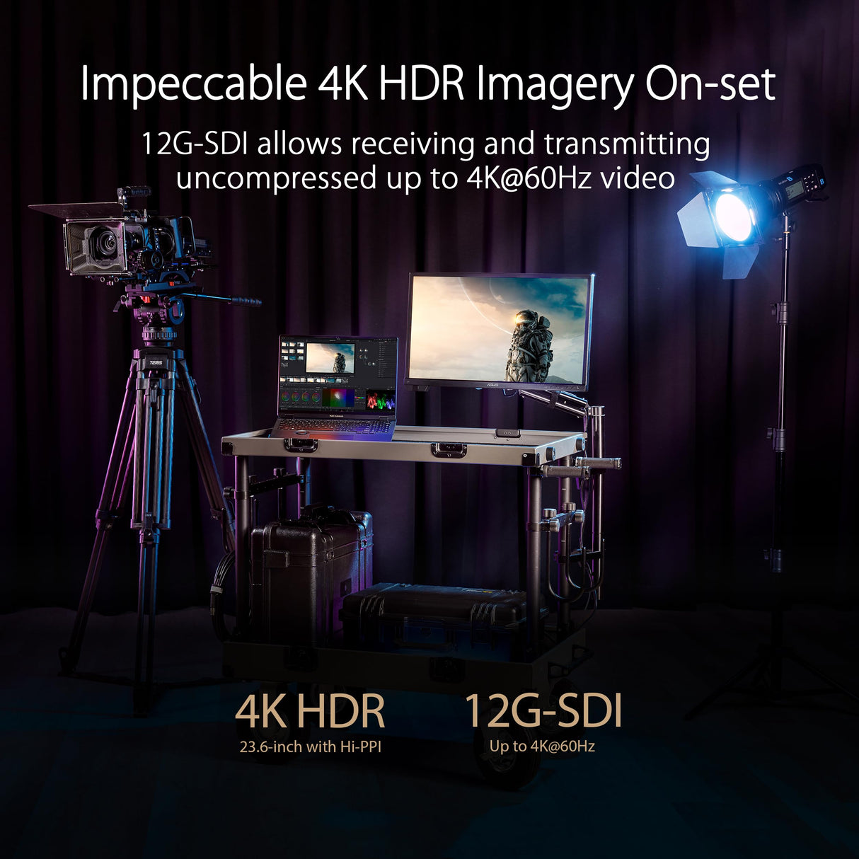 ASUS ProArt Display PA24US - Monitor Profesional de 23,6", IPS, 4K UHD (3840 x 2160), HDR-10, HLG, 99% Adobe RGB, 95% DCI-P3, ΔE < 1, 12G-SDI, USB-C, VESA DisplayHDR 600, Sostenibilidad ecológica