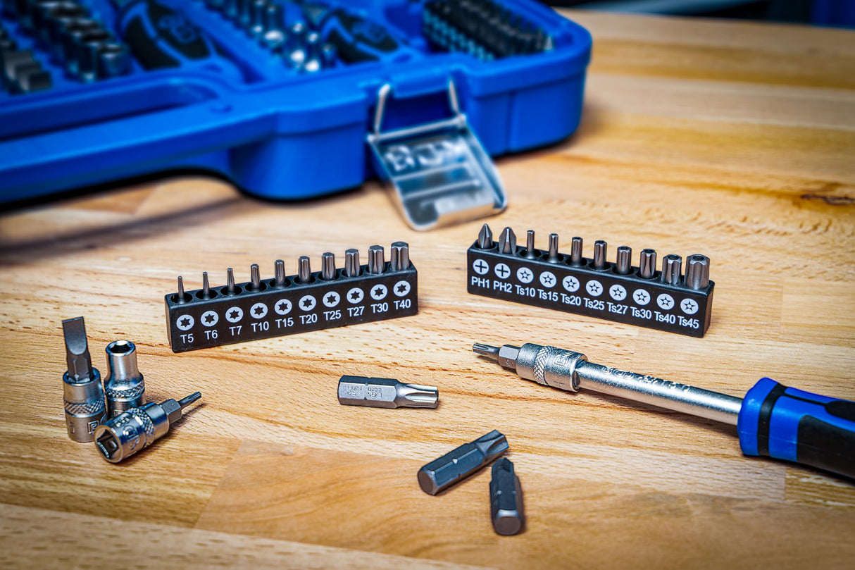 BGS 2290 | Juego de llaves de vaso "Gear Lock" | entrada 6,3 mm (1/4") | 10 mm (3/8") / 12,5 mm (1/2") | 218 piezas