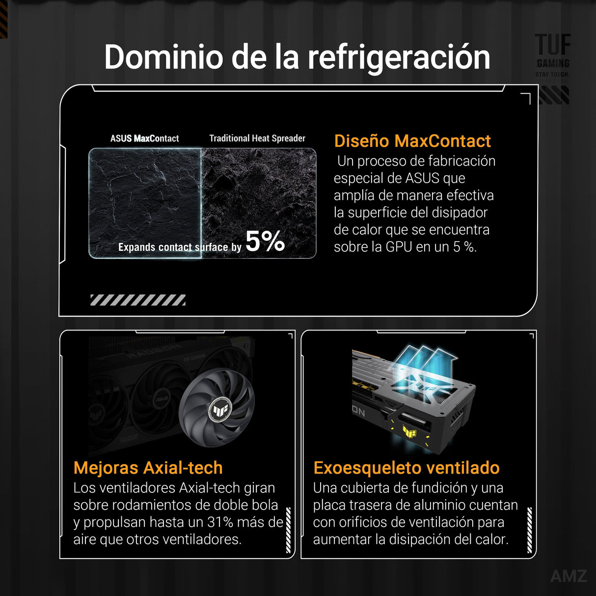 ASUS TUF Gaming Radeon RX 9070 OC Edition 16GB GDDR6, Tarjeta gráfica Gaming (PCIe 5.0, 16GB GDDR6, HDMI/DP 2.1, 3.125 Ranuras, Grado Militar, Revestimiento PCB, Ventiladores axial-Tech)