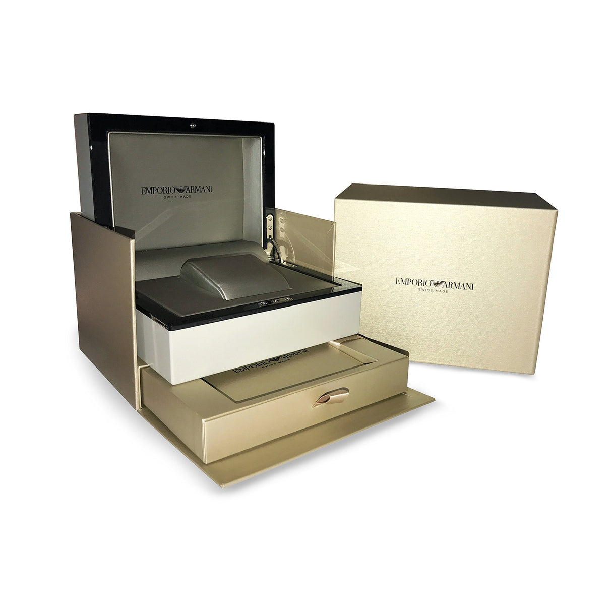 Emporio Armani Reloj Suizo para Hombre, Movimiento cronógrafo, 44mm Plata / Acero Caja de acero inoxidable con una correa de acero inoxidable, ARS9100