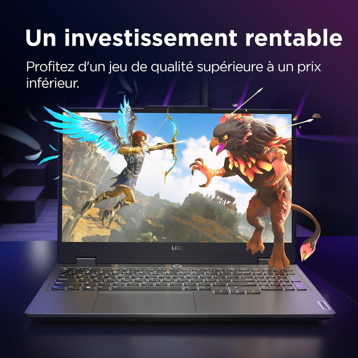 Lenovo LOQ 15IAX9 - Ordenador portátil Gaming 15,6" FHD 144Hz (Intel Core i5-12450HX, RAM 16GB, SSD 512GB, NVIDIA GeForce RTX 4050-6GB, Windows 11 Home) Teclado AZERTY francés - Gris Lunar