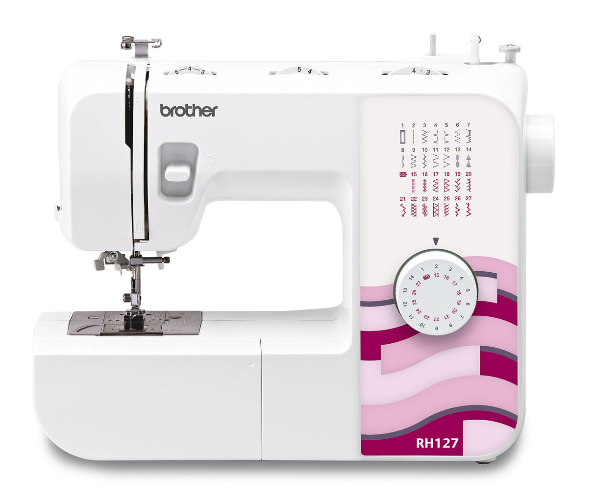 Brother RH127VP2 Hermano máquina de Coser de plástico/Aluminio Blanco/Rosa/Rojo 44.4 x 19.4 x 37 cm