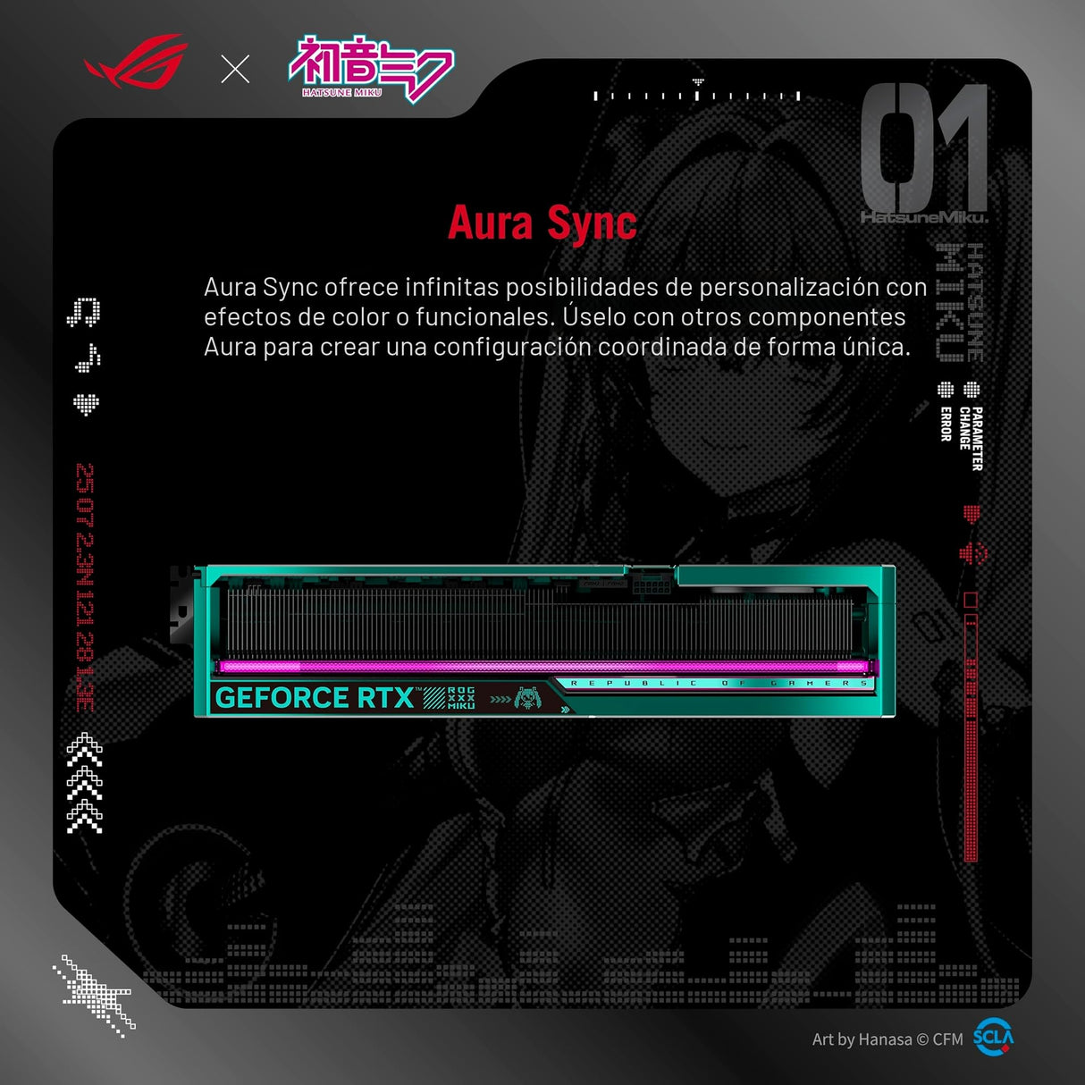 ASUS ROG Astral GeForce RTX 5080 16GB GDDR7 OC Hatsune Miku Edition Edition – Tarjeta gráfica Gaming (PCIe 5.0, HDMI, Display 2.1, 3.8 Slot, 4 Ventiladores axiales, Almohadilla térmica GPU)