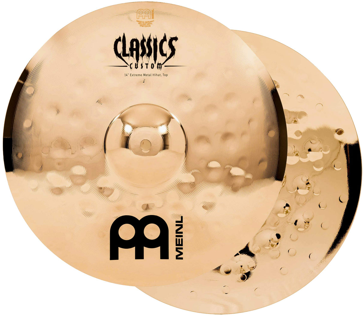 Meinl Cymbals Classics Custom Extreme Metal Cymbal Set Box Pack - Juego de Platillos de Batería con Plato 14 Hihat, 18 Crash y 20 Ride (35,56-50,80cm) Bronce B12, Acabado Brillante (CC-EM480)